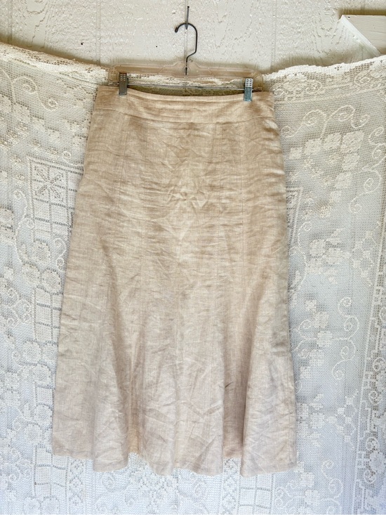 Kim Rogers Dresses & Skirts - Kim Rogers Natural Beige A-Line Linen Skirt